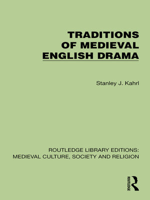 cover image of Traditions of Medieval English Drama